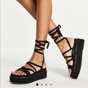Wide fit 90s flat form sandal